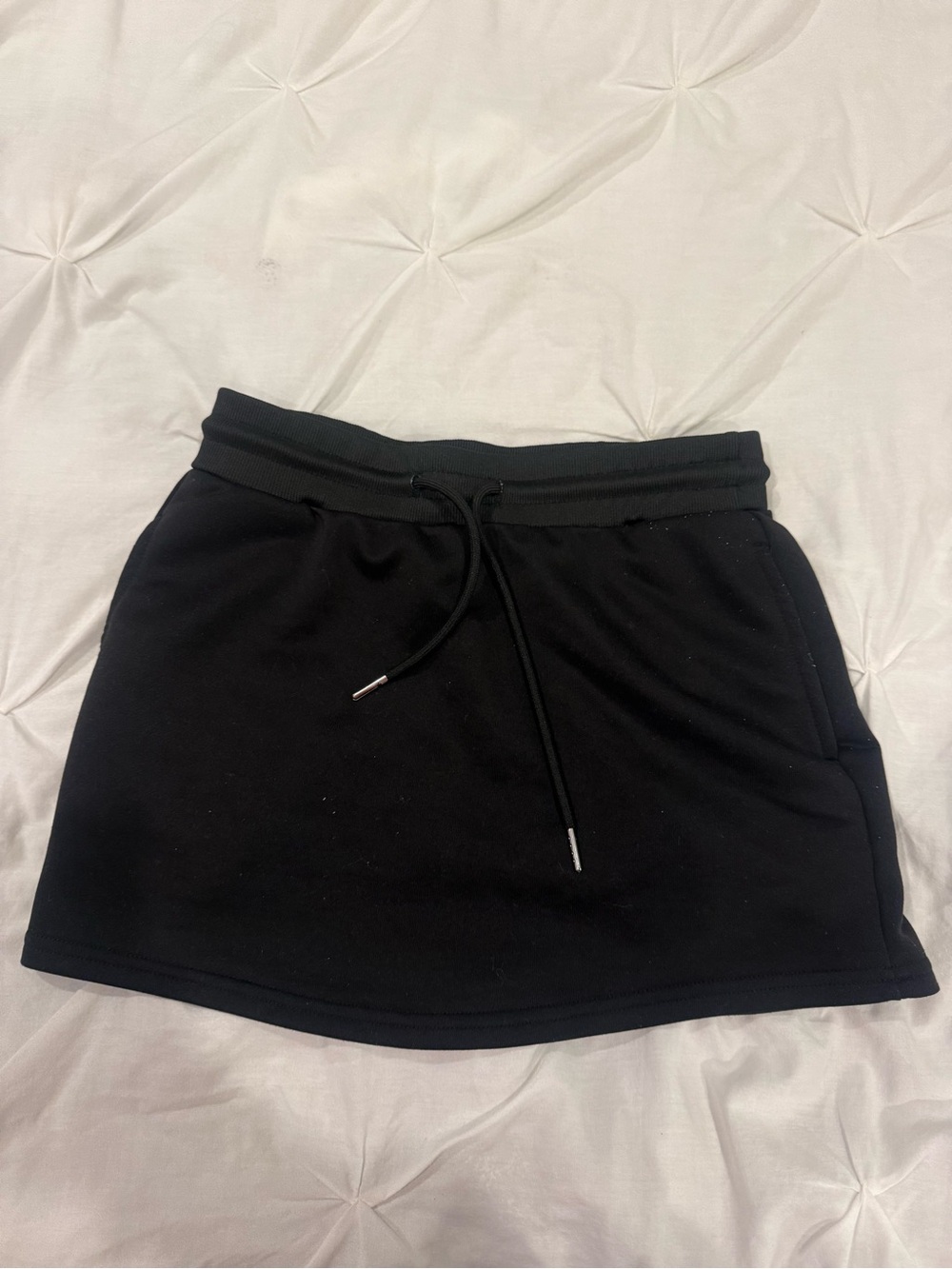 SHEIN Black Drawstring Mini Skirt
